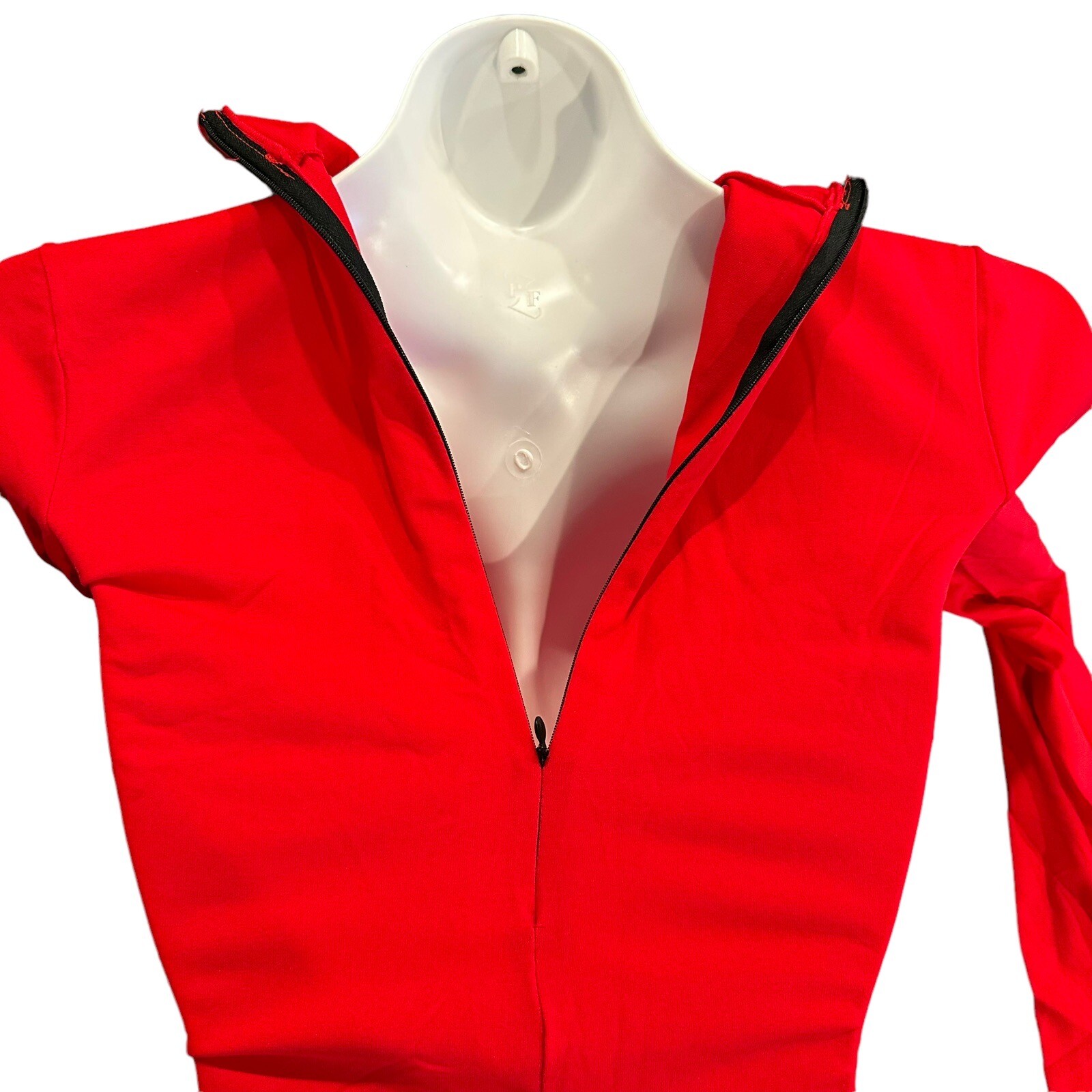 Vintage Danskin 6313 Red Mock Turtleneck Leotard Bodysuit Small Cheer Costume