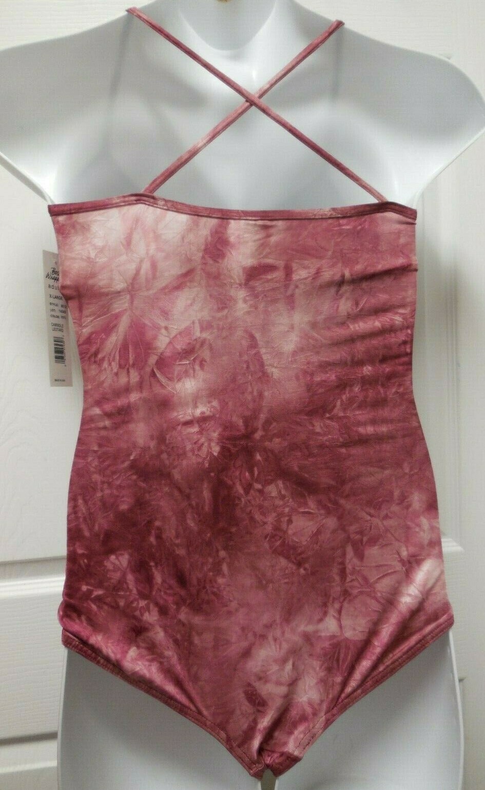 Wine TIE DYE CAMISOLE LEOTARD Dance Body Wrappers FRONT LINED Adult or Child NWT