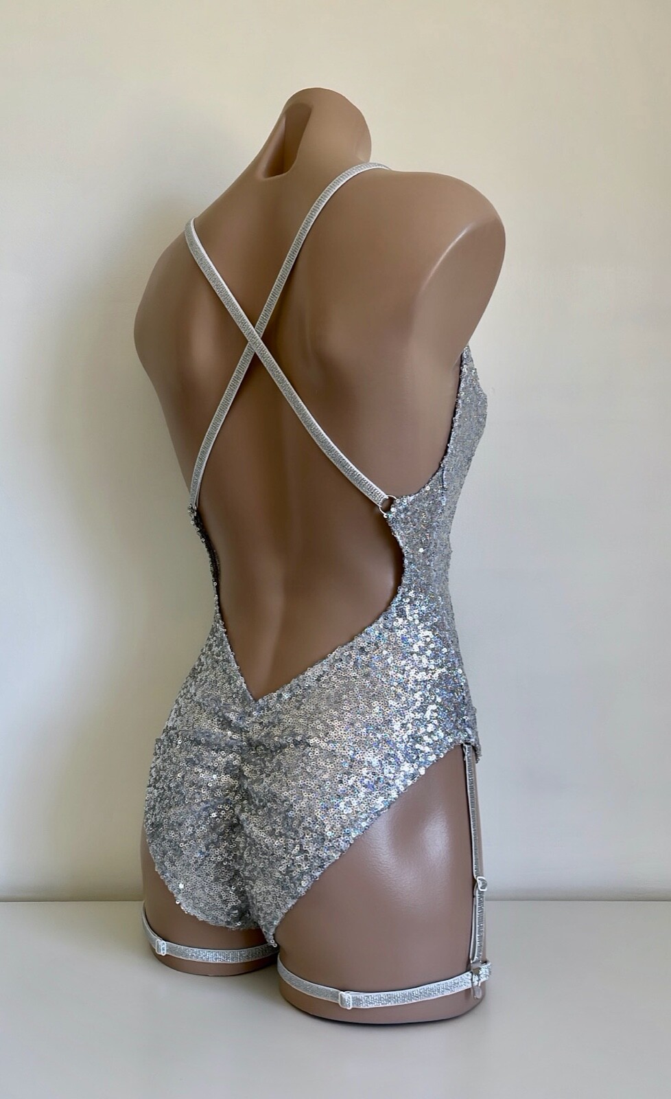Schminke 💍 Giselle sequin bodysuit leotard polewear dance sexy ring monokini