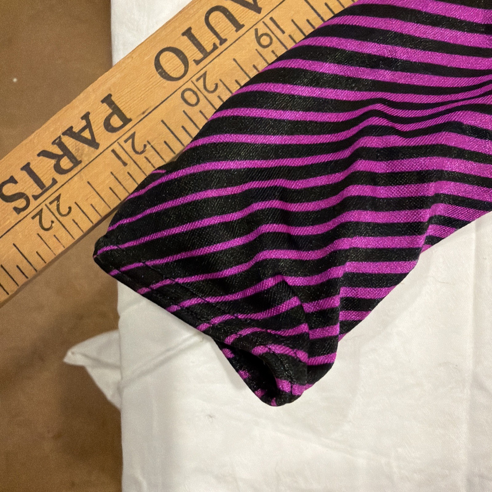 Vintage Danskin Purple Black Stripes Long Sleeve Leotard Size M Adult Dance