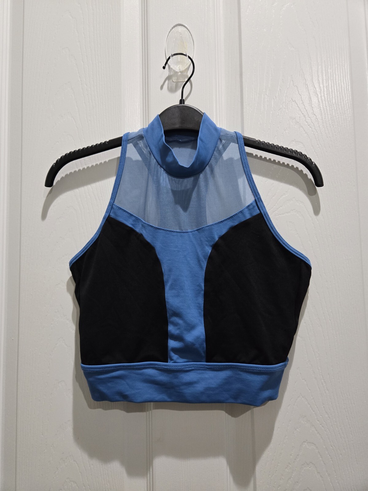 So Danca Women’s Bralette Halter top Blue and black Racerback Partly mesh *M*