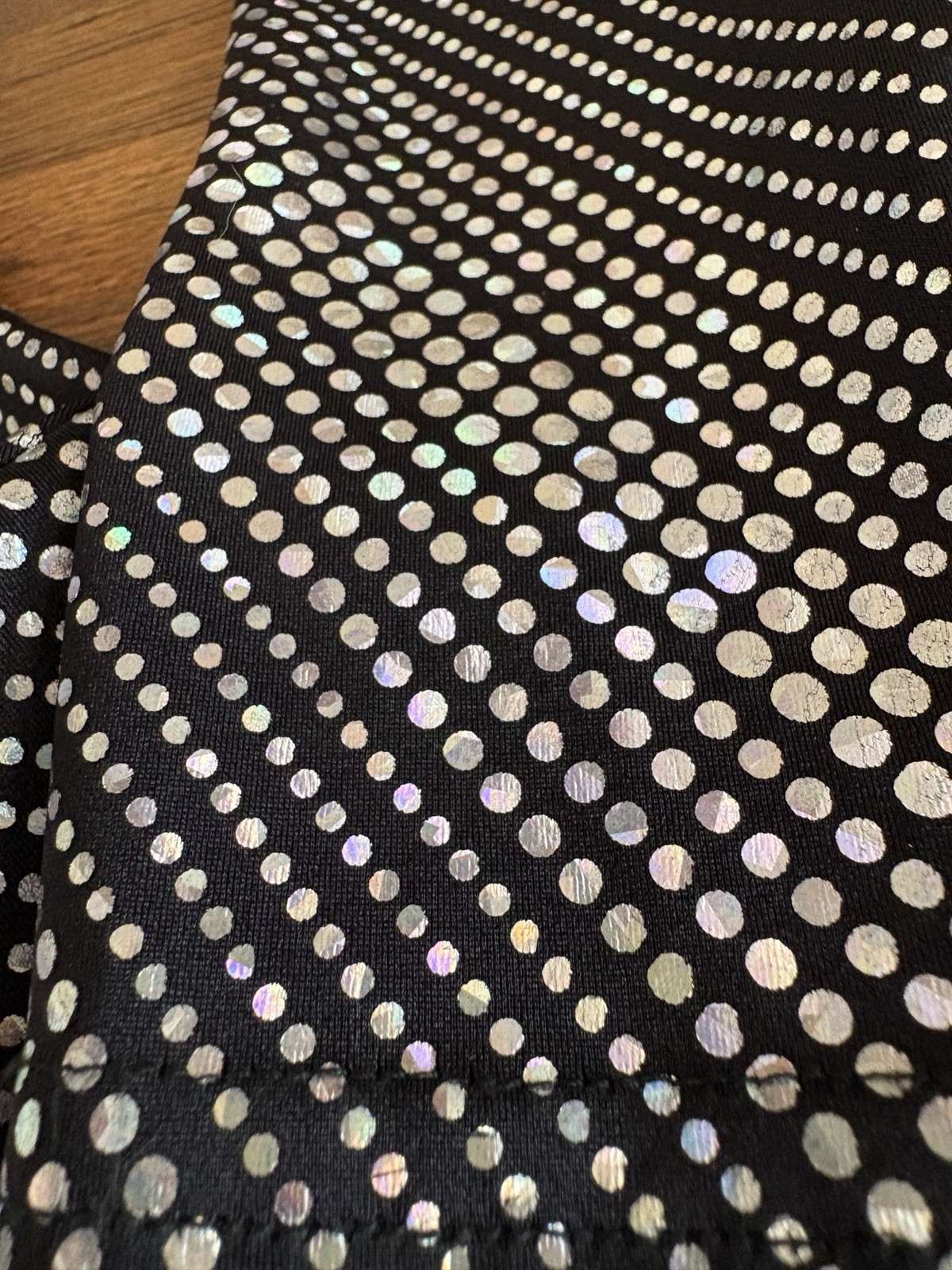 Kelle Company Dance Costume Black Iridescent Dots Dance Leotard Adult Small