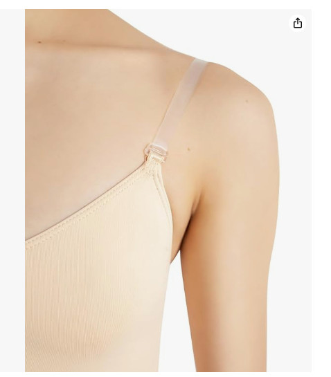 Capezio women’s Camisole Leotard X-Small With Clear Transition Straps Nude