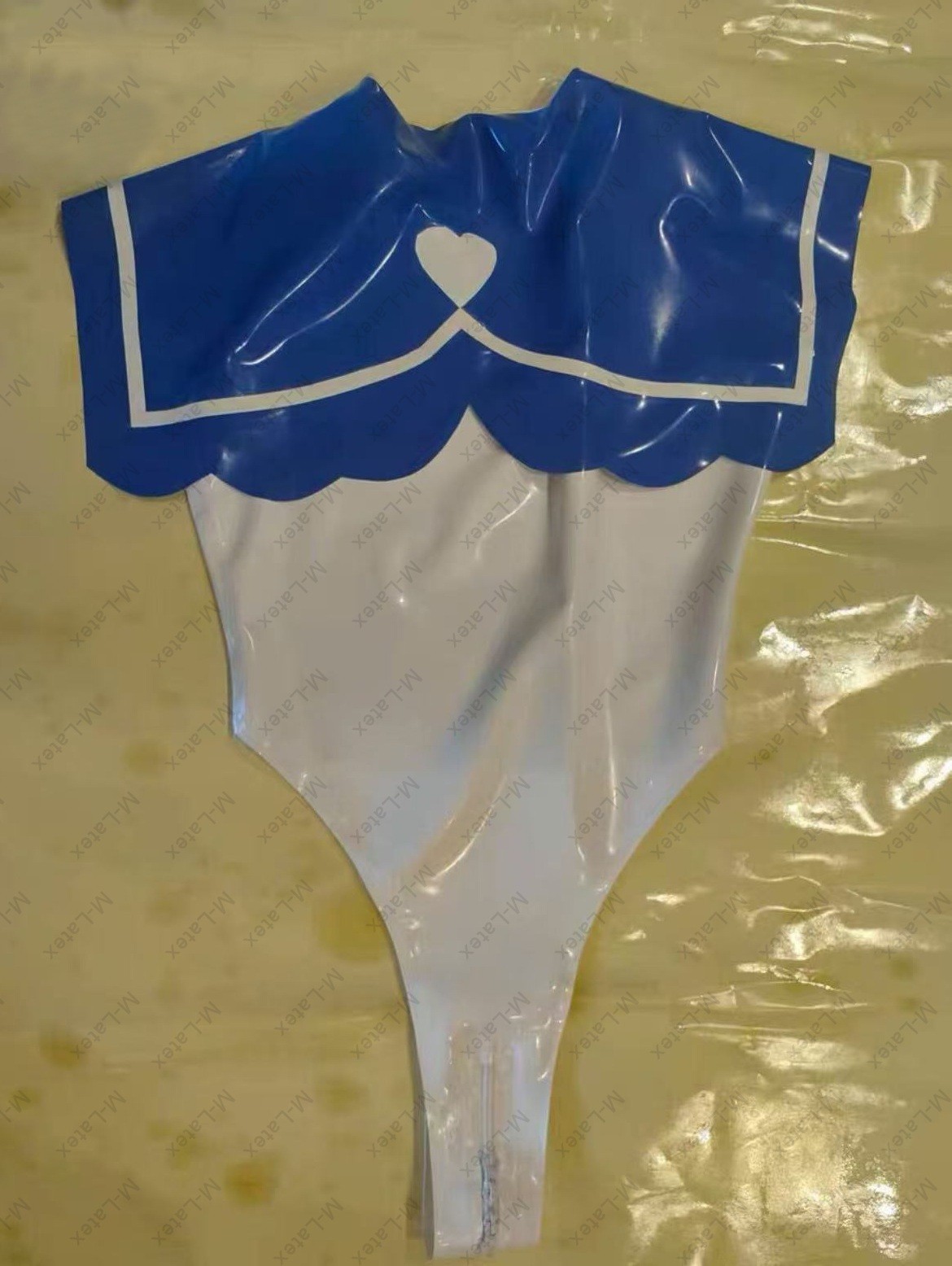 Latex Rubber Gummi sailor cosplay high cut Leotard bodysuit bow customized #1427