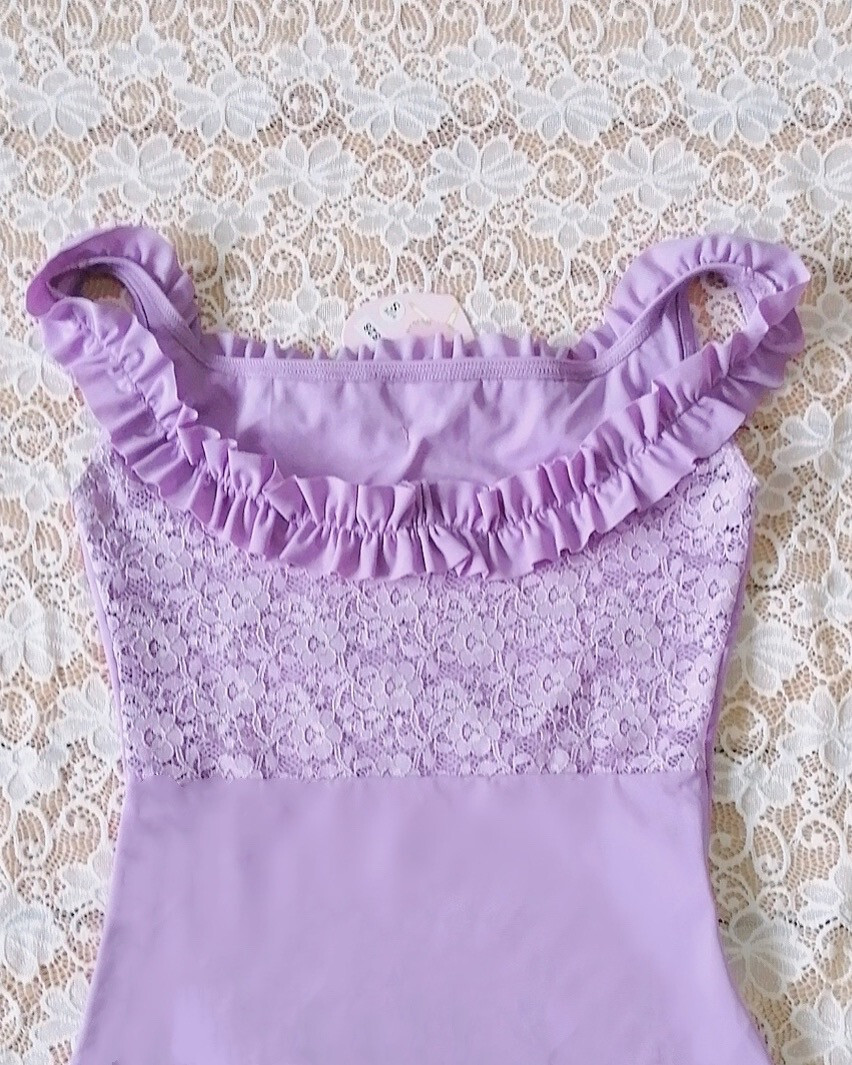 Marie Leotard – Ruffle Neckline Off-shoulder Leotard