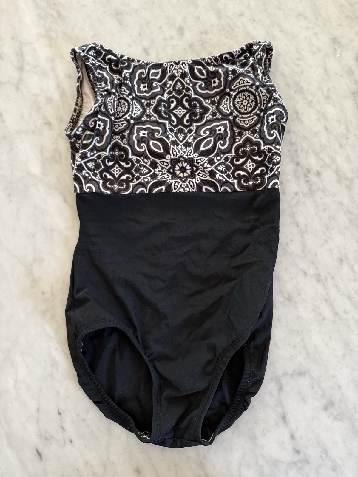 Luckyleo Leotard Pretty Black And White Design Adult Small But No Size Tag