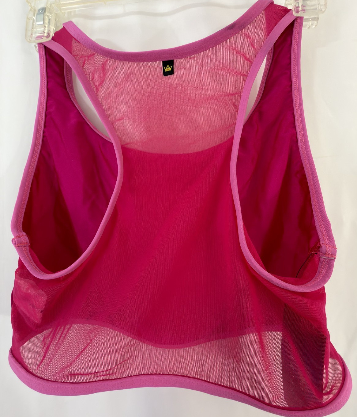 NWT Mariia Dance Wear Renata Bra Top Mesh Bk Activewear XL Fuscia/Rose ME700