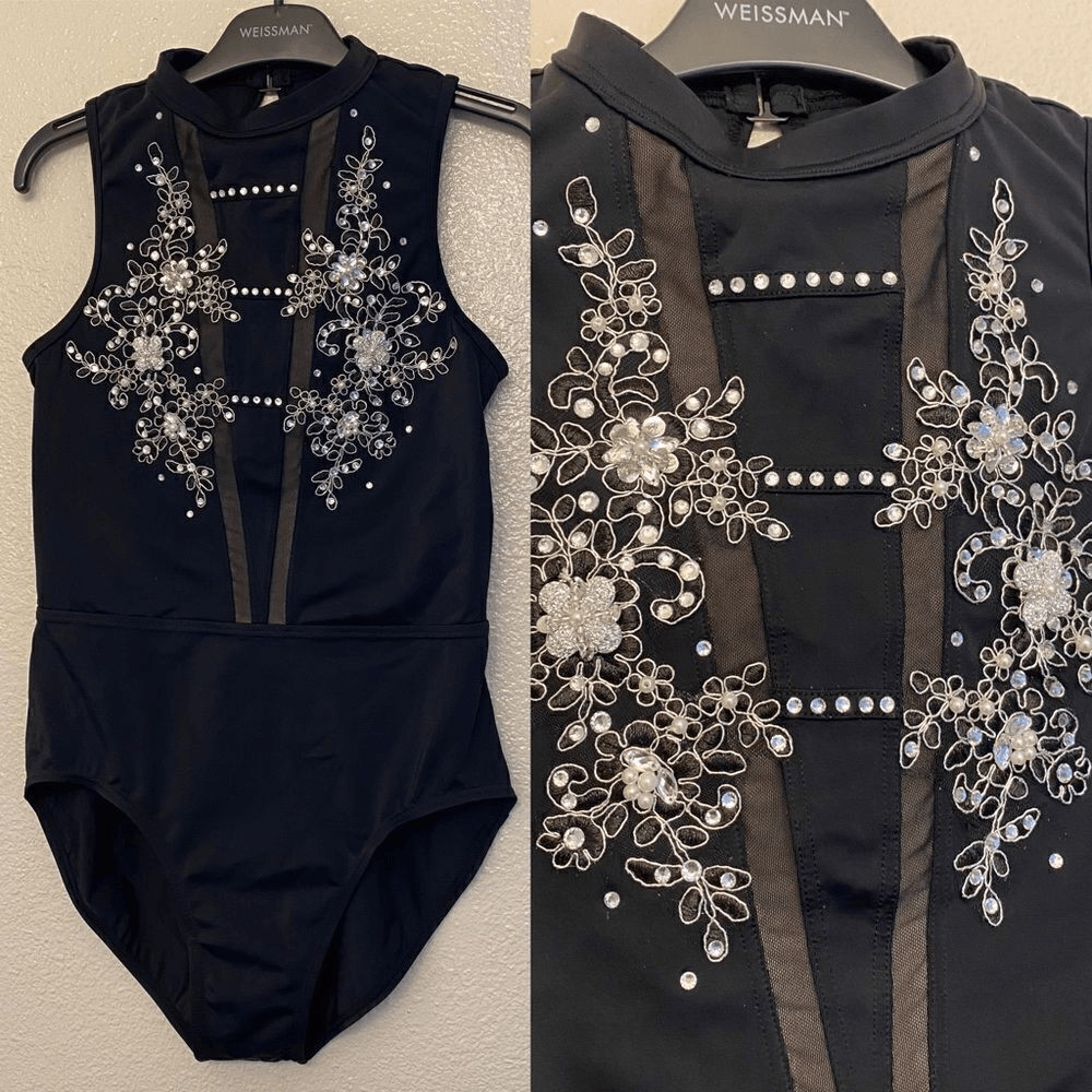 WEISSMAN Balera Dance Costume black custom Illusion contemporary acro MT13121 MA