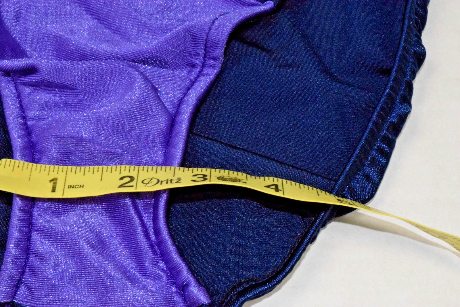 Vintage Leotard Flexatard Gilda Marx 70s Violet Navy Diagonal Shimmer Made USA