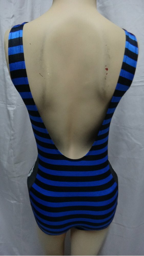Blue Black Spandex Leotard for Women Size 10 Small