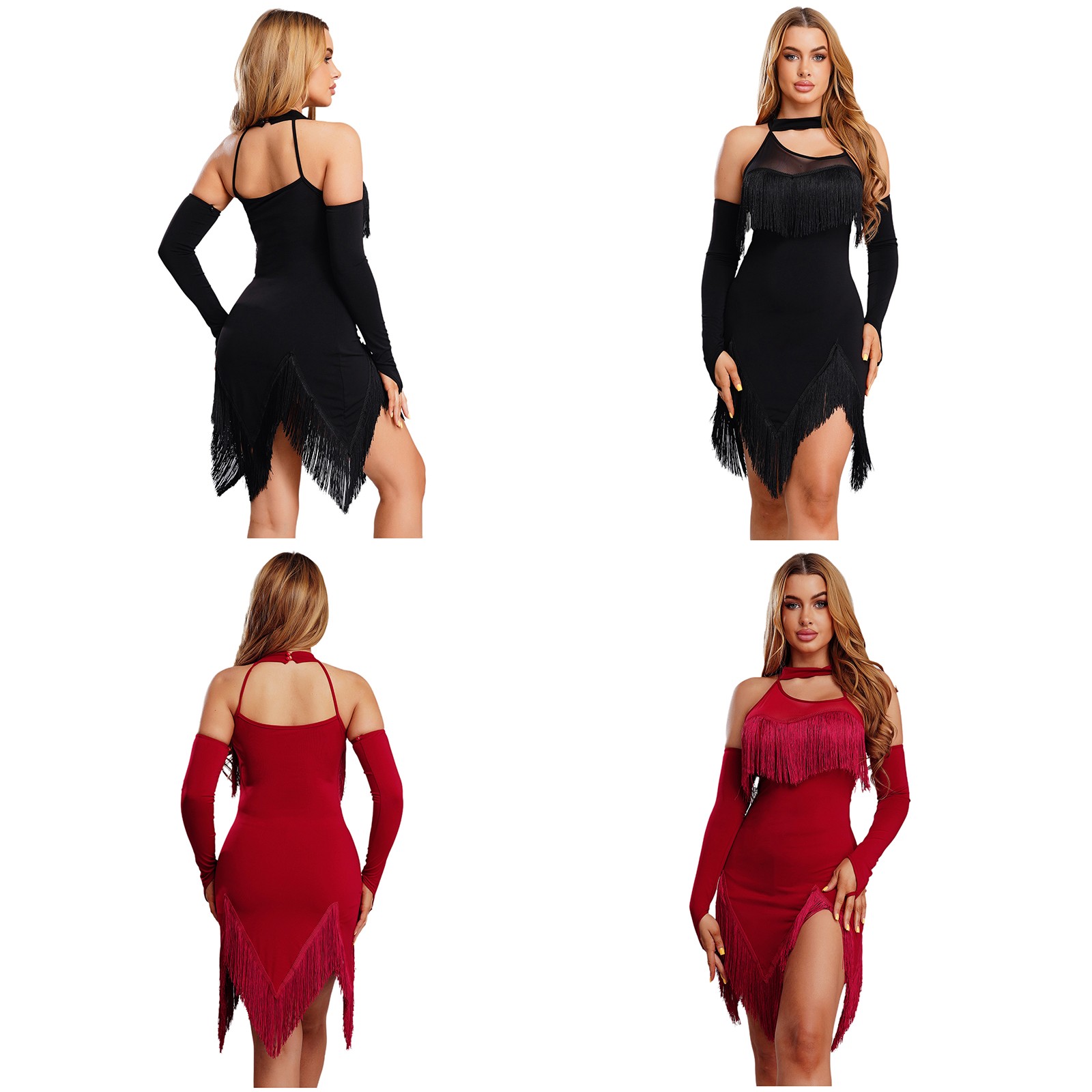 Womens Dancewear Halter Dress Rock Swing Outfits Tournament Costume Sleeveless