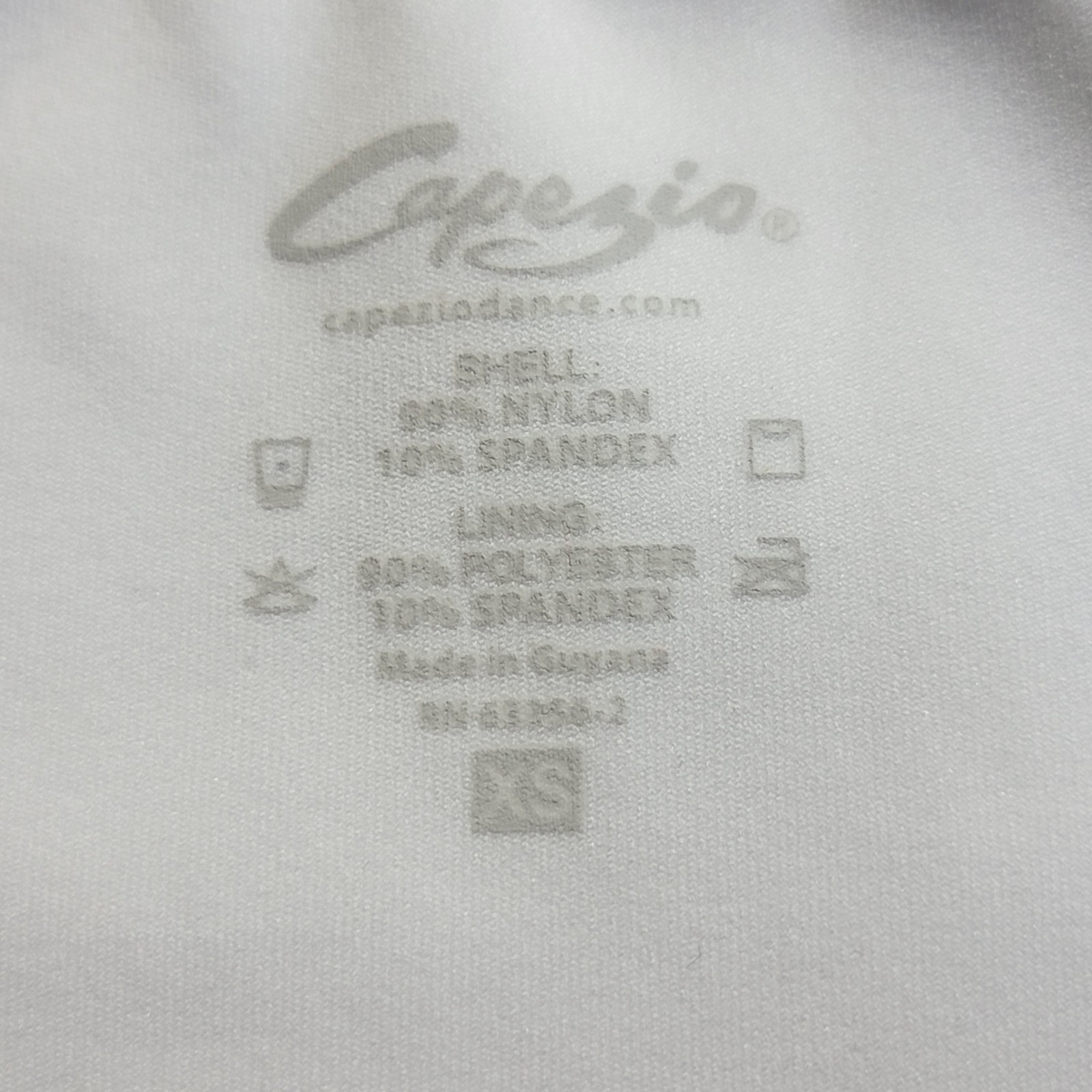 Capezio Team Basics Tank Leotard White Scoop Front & Back Neckline SZ XSA