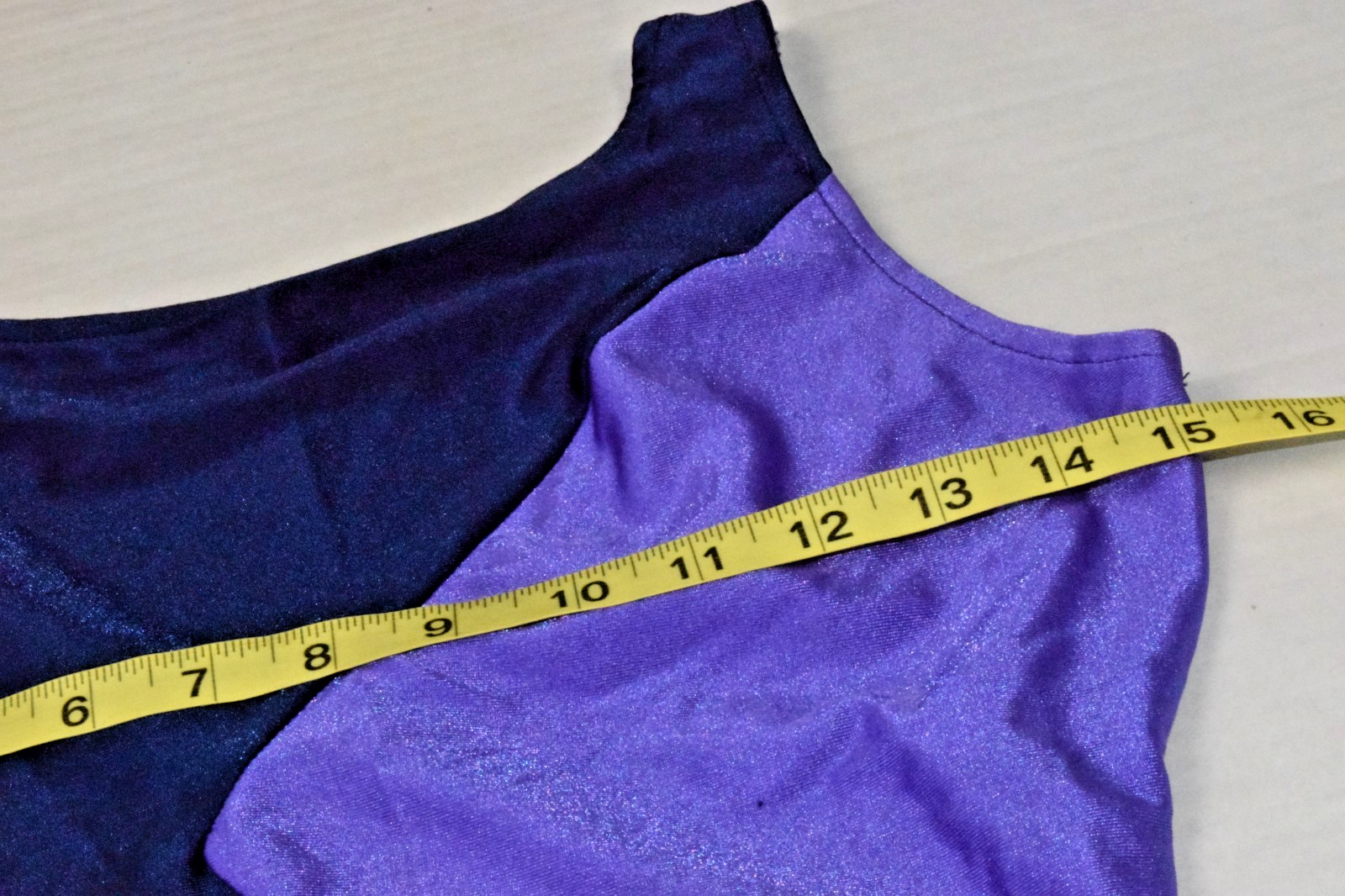 Vintage Leotard Flexatard Gilda Marx 70s Violet Navy Diagonal Shimmer Made USA