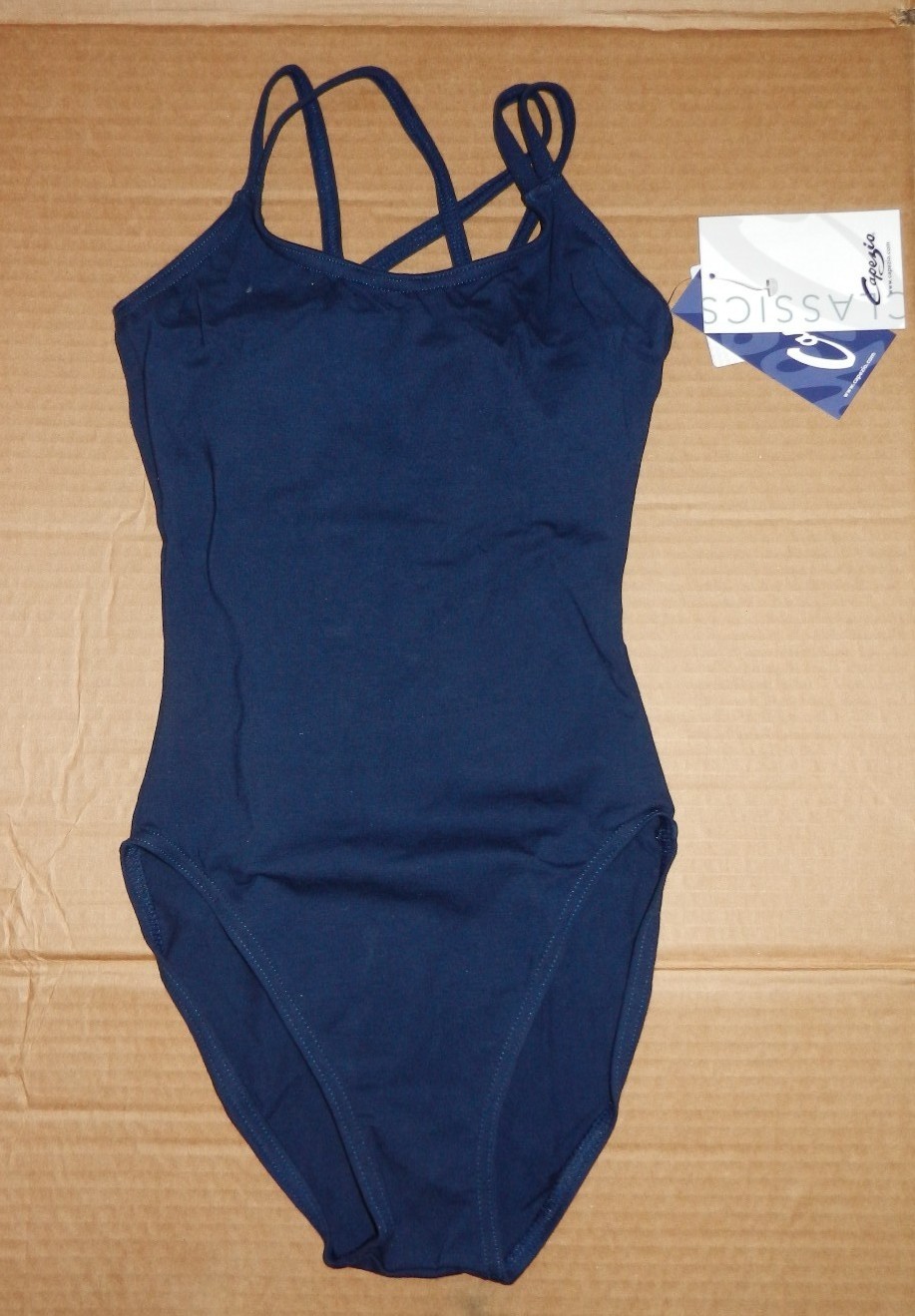 NWT Capezio Double Strap camisole leotard CC123 Navy CHILD & adult sizes