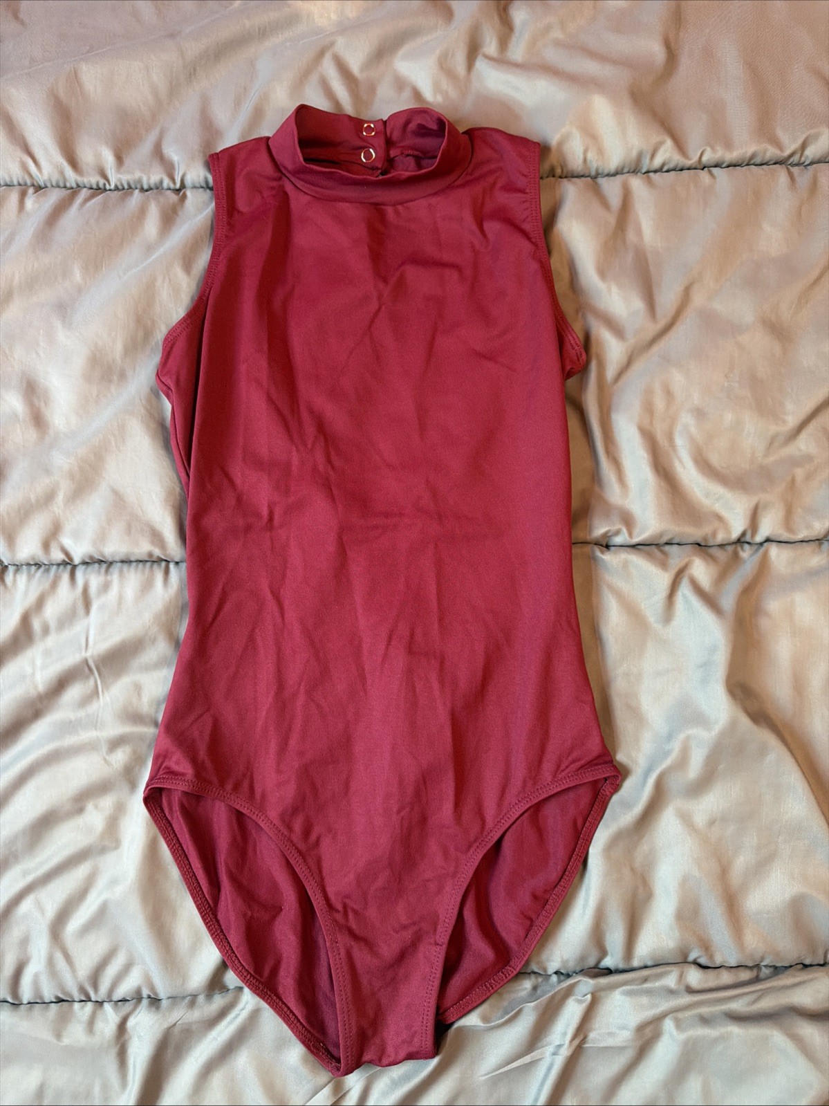 So Danca M1 Burgundy Mock Neck Ballet Dance Leotard Open Back Adult Medium?