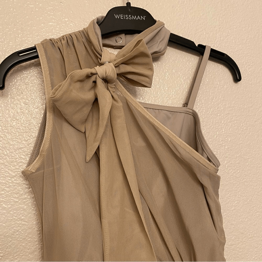 WEISSMAN Balera Dance tan nude One Shoulder lyrical contemporary D13079 SA adult