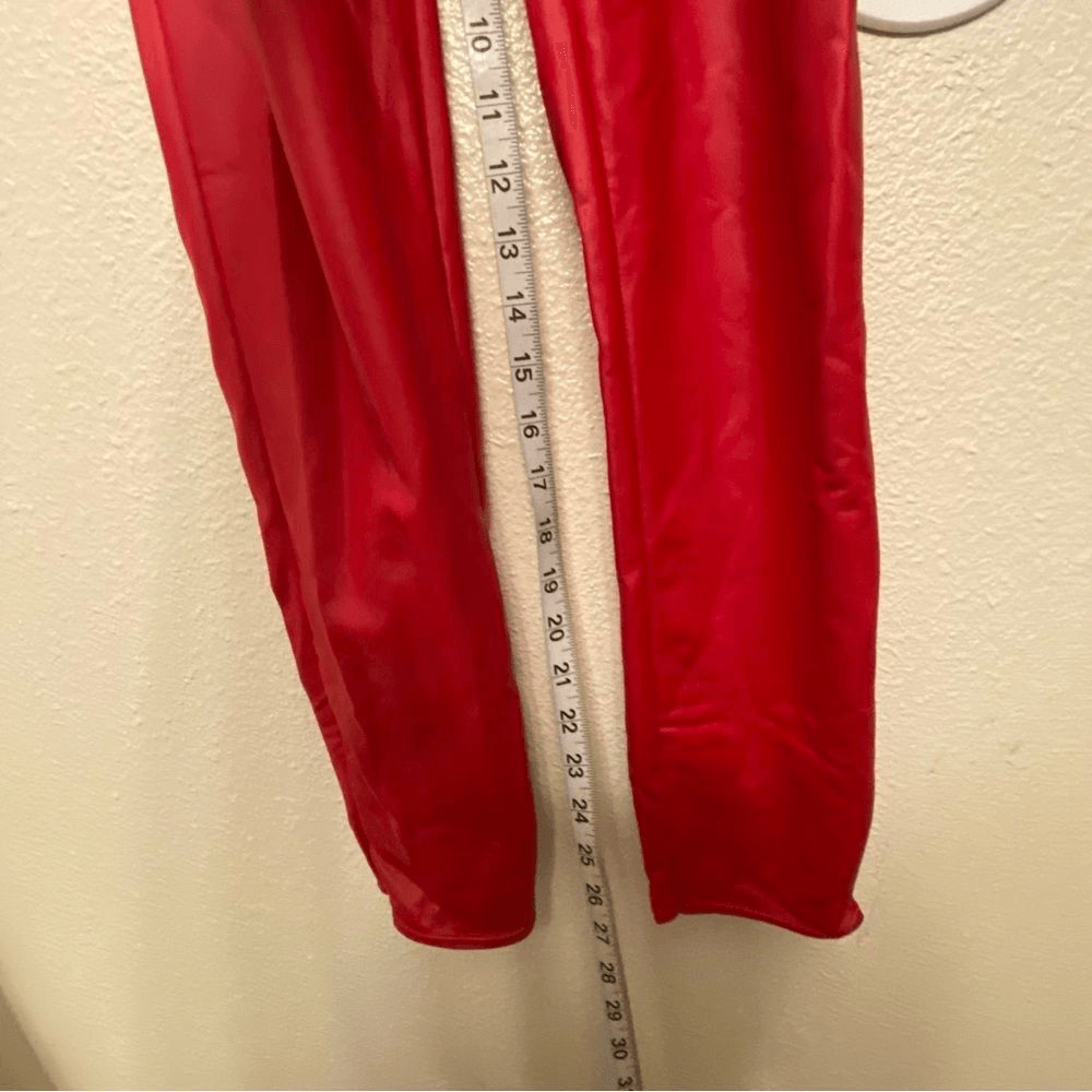 WEISSMAN Elite Dance Costume unitard mature faux leather red Debut 15882 SA