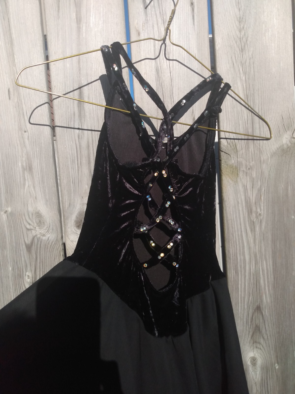 Black Dance Leotard Dress Velour Chiffon – Girl’s or Women’s Size