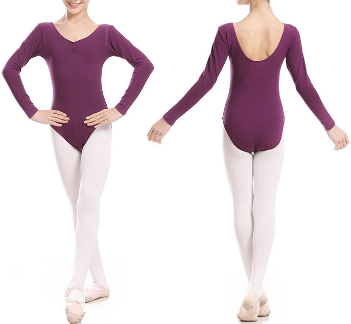 AU STOCK GIRL TO ADULTS COTTON LONG SLEEVE DANCE BALLET GYMNASTICS LEOTARD DA012