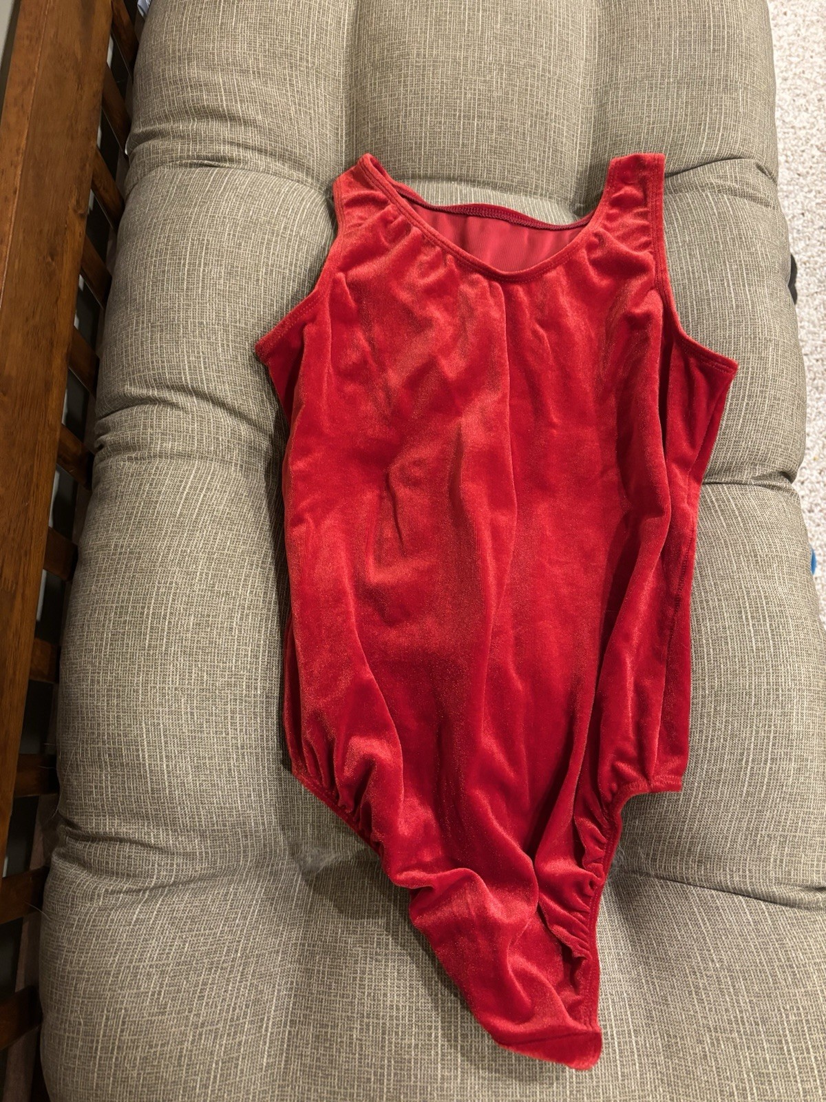 Dance Gymnastics Leotard Danskin Large Adult Red Velvet Tank Jazz Acro