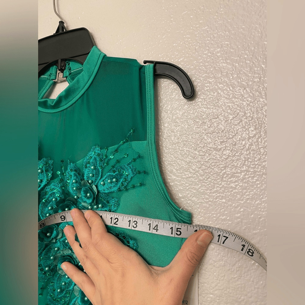 Elisse dance costume lyrical ballet green embellished Dress 36603 EL812 MA adult
