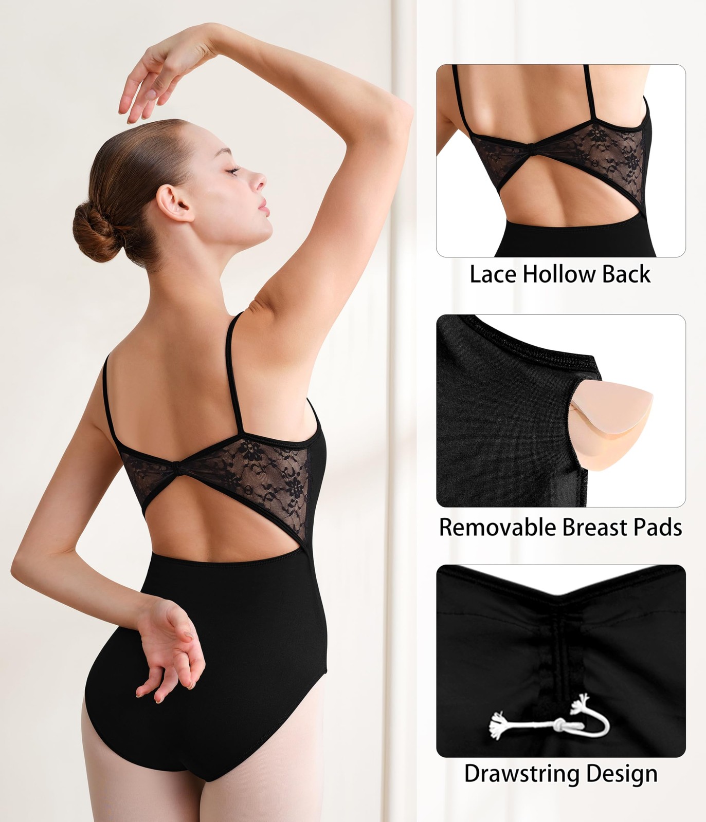 Women Camisole Dance Leotard for Ballet, Gymnastics Outfit, Full Front Lining…