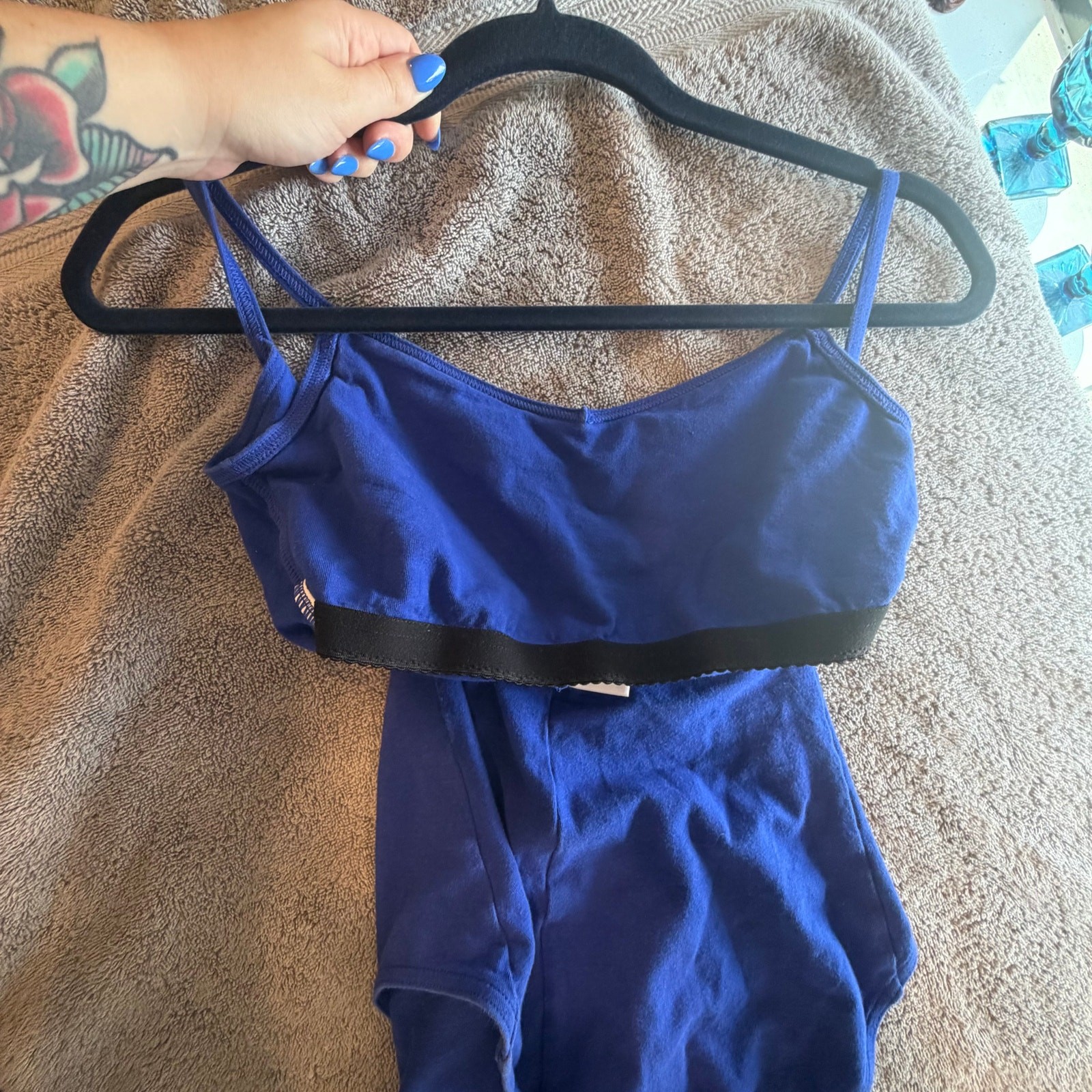 Capezio Royal Blue Leotard Womens Large Princess Seam Camisole Ballet Dance