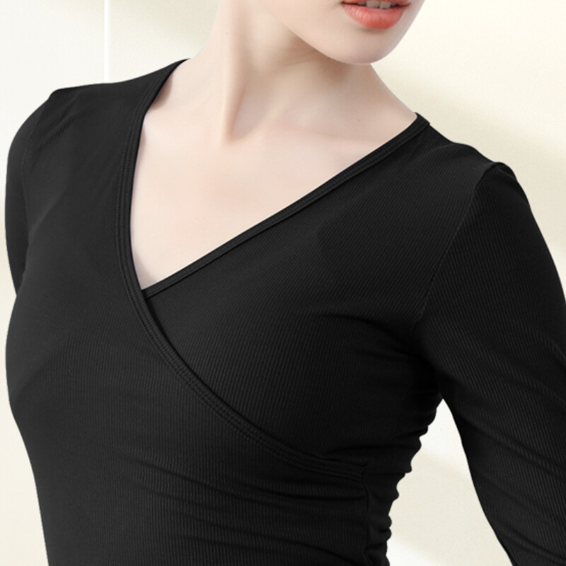 2PCS Women Dance Set V Neck Half Sleeve Top and Culotte Ballet Latin Dancewear