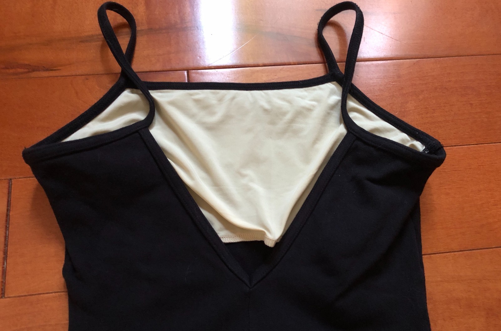 Mirella Classic Black Cotton Camisole Leotard Adult Small