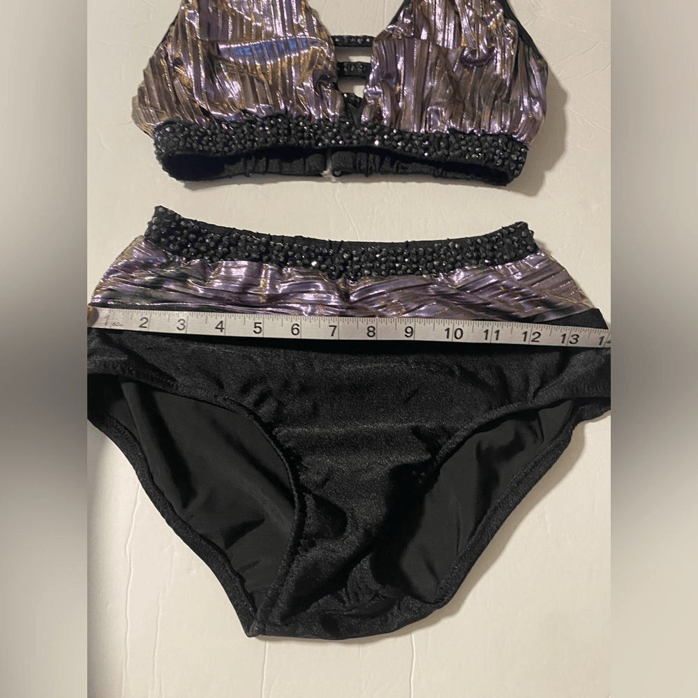 Glamour Adult Medium Purple Metallic Jazz Costume Solo Competition Dance Costume
