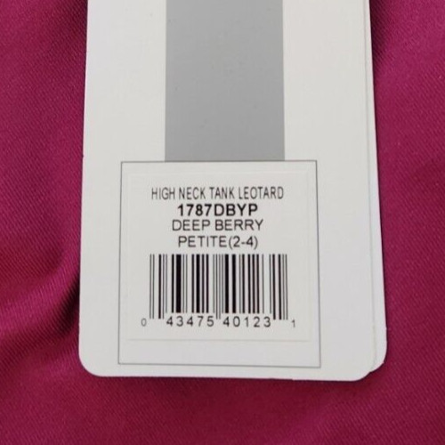 Danskin NYCB Women’s Petite Size Small (2-4) Deep Berry High Neck Tank Leotard