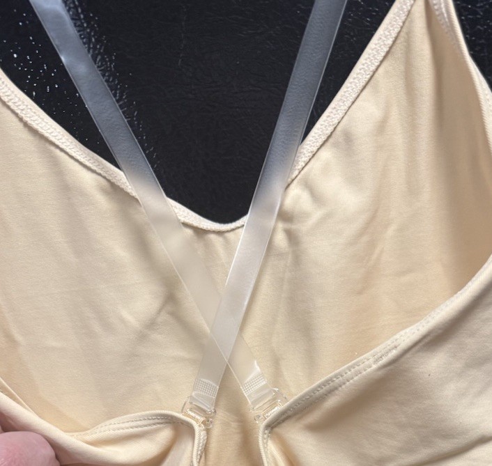 Capezio Women’s S Camisole Leotard with Clear Transition Straps, Nude NEW w/ Tag