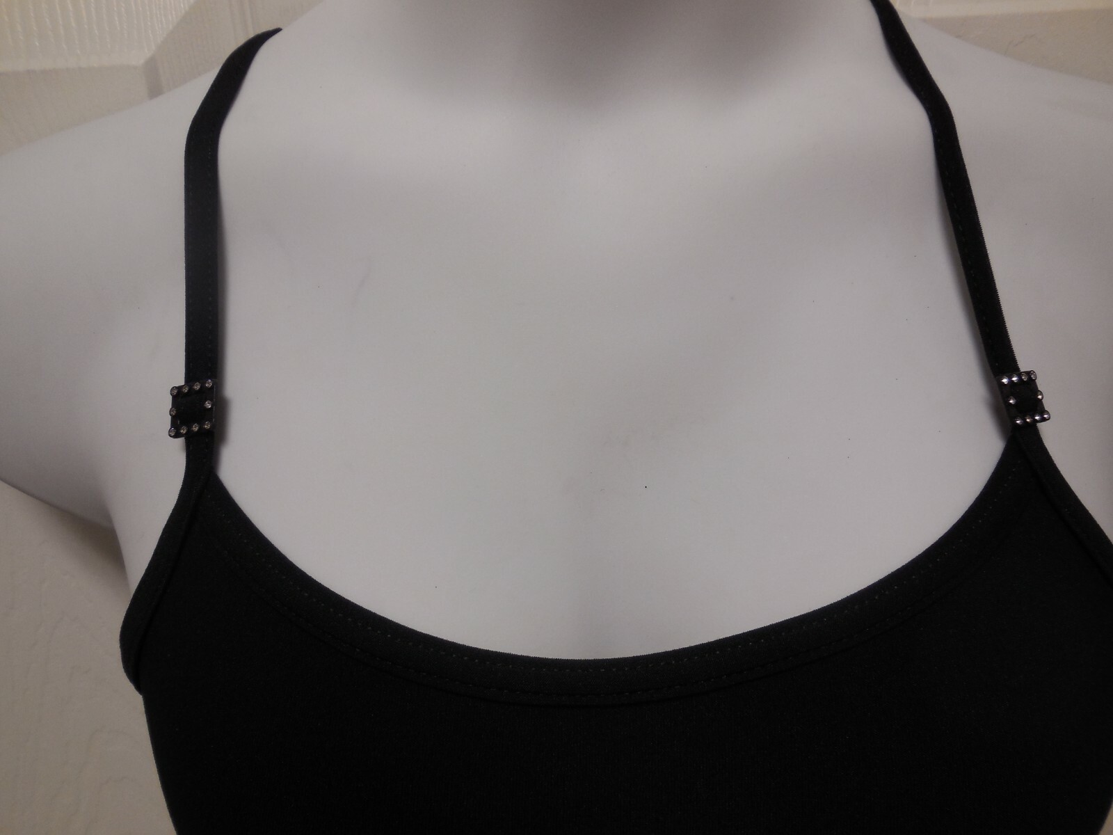 Strappy Rhinestone Embellished Cami Leotard Black Child Ladies Dance Ballet NWT