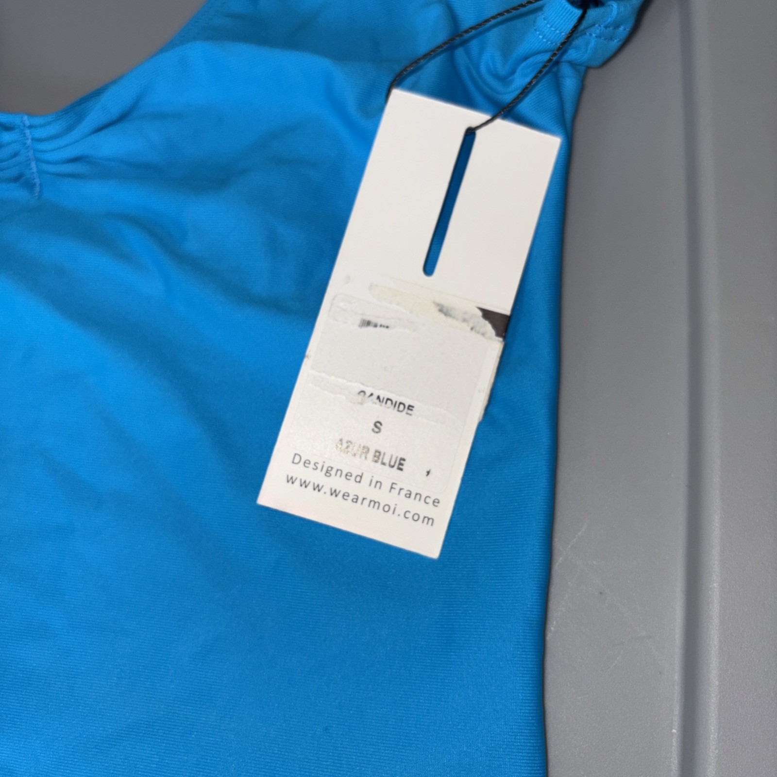 NWT Wear Moi Azure Blue Pinched Leotard Ballet Sz Small