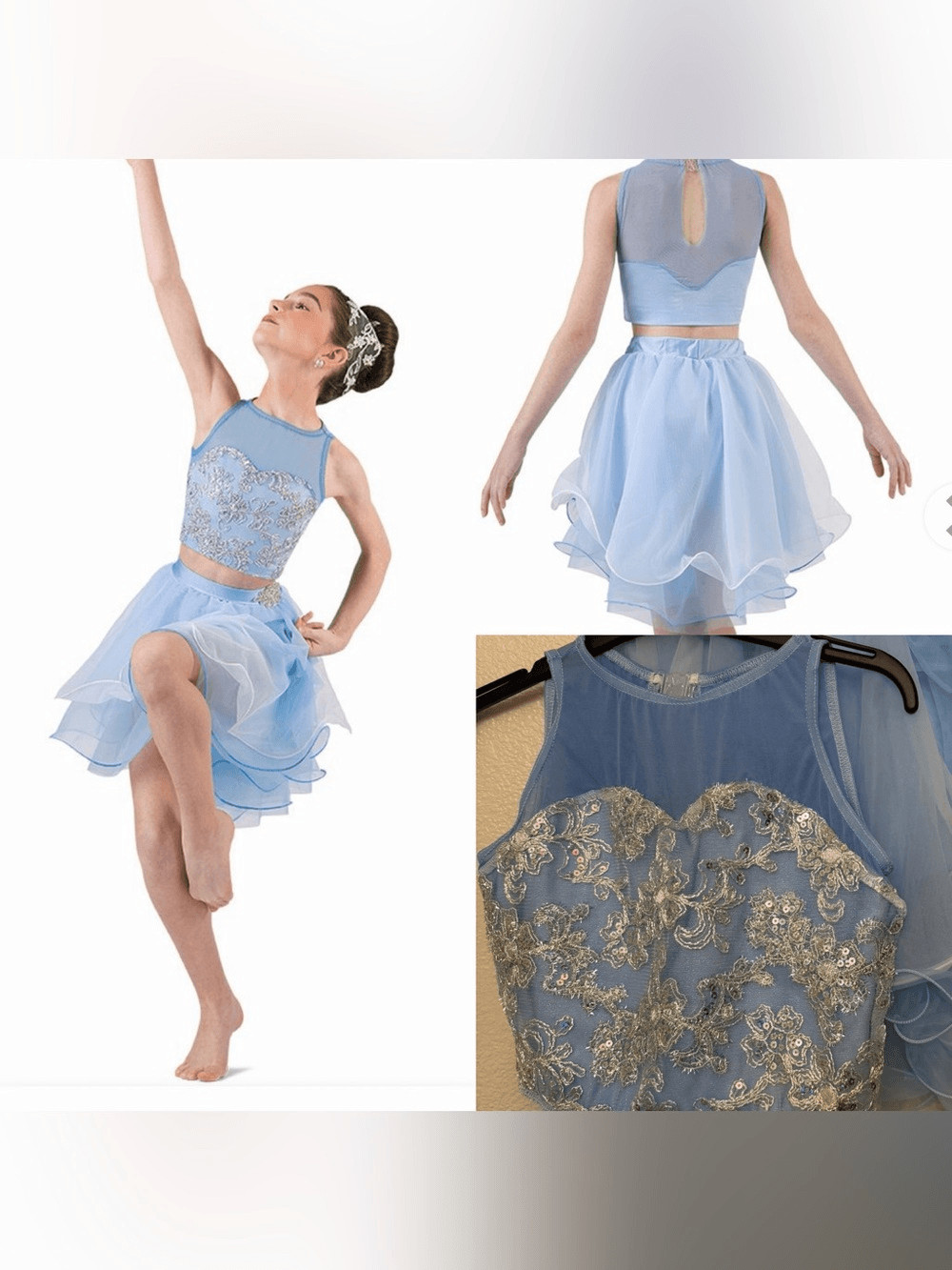 Costume Gallery dance costume 2 piece blue lyrical jazz contemporary SA adult