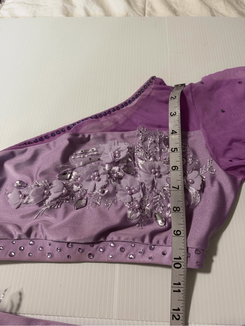 Patrick J designs solo custom dance costume 2 piece lavender purple fara MA adul