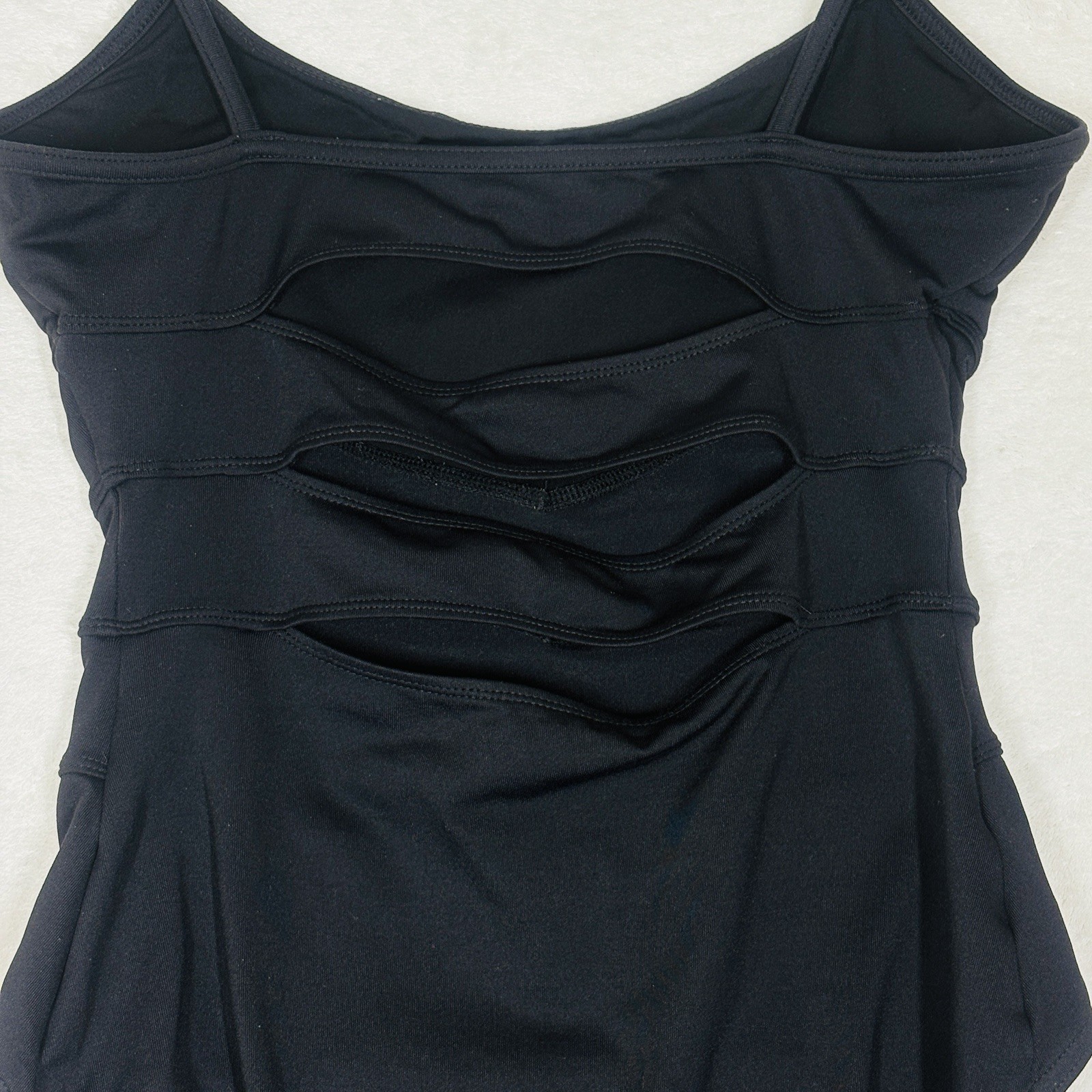 Mirella Princess Seam Cap Sleeve Leotard M/L Black