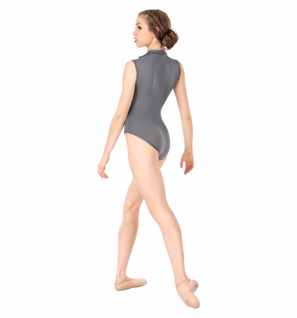 New Zip Leotard MA or LA Dance Ballet Jazz Costume Navy or Gray Mock Turtleneck