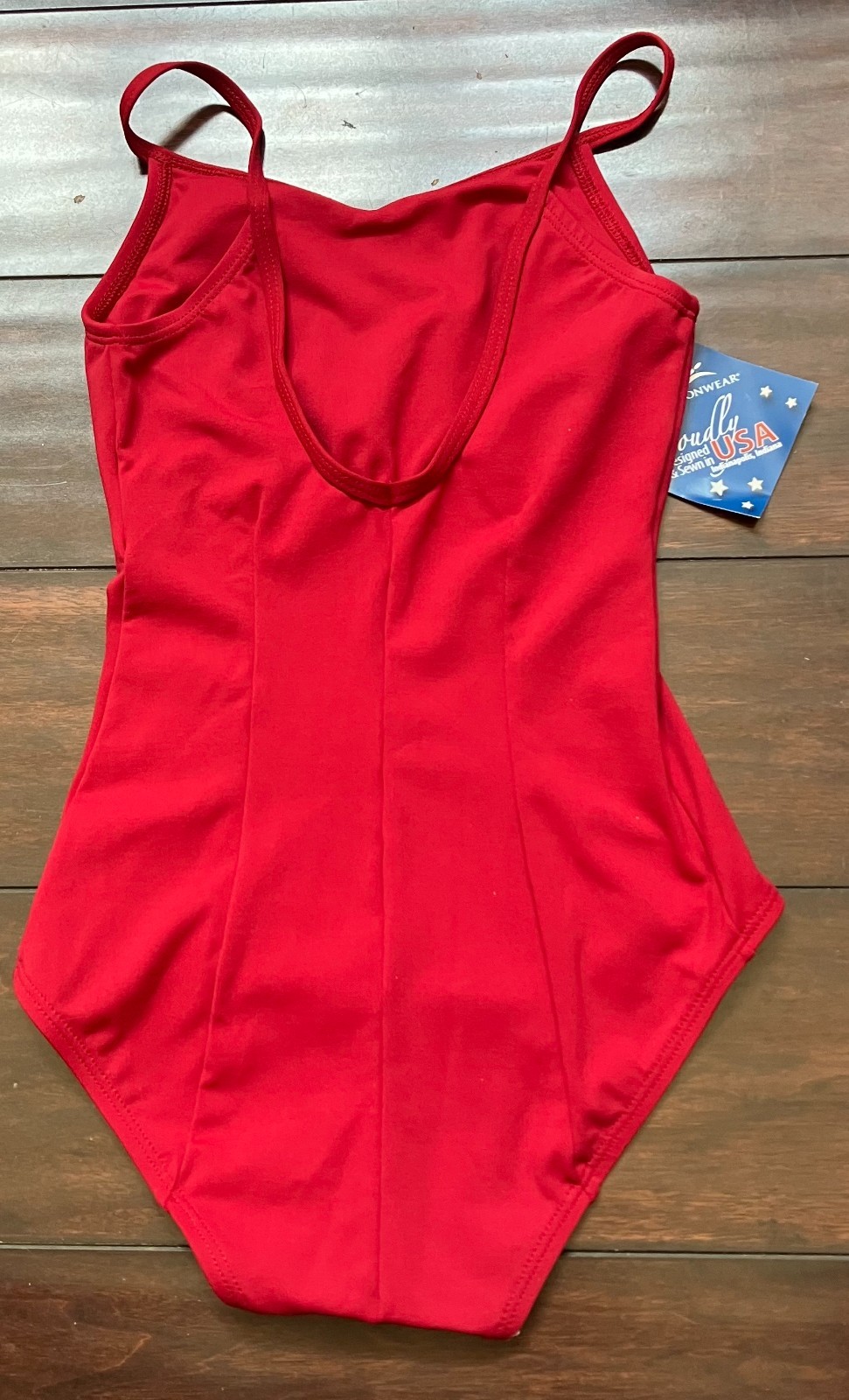 NWT Motionwear Small Adult Red Camisole Ballet Dance Leotard