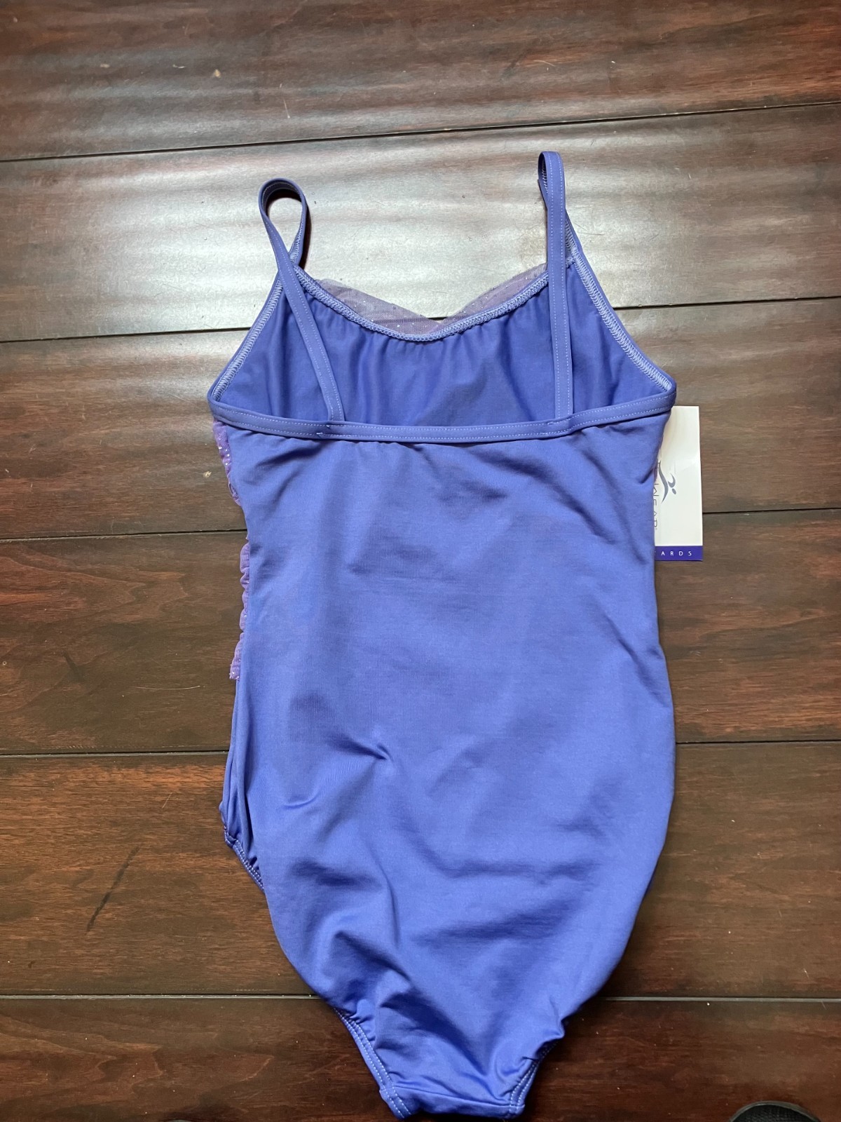 NWT Motionwear Small Adult Purple with Sheer Sparkle Top Ballet Dance Leotard