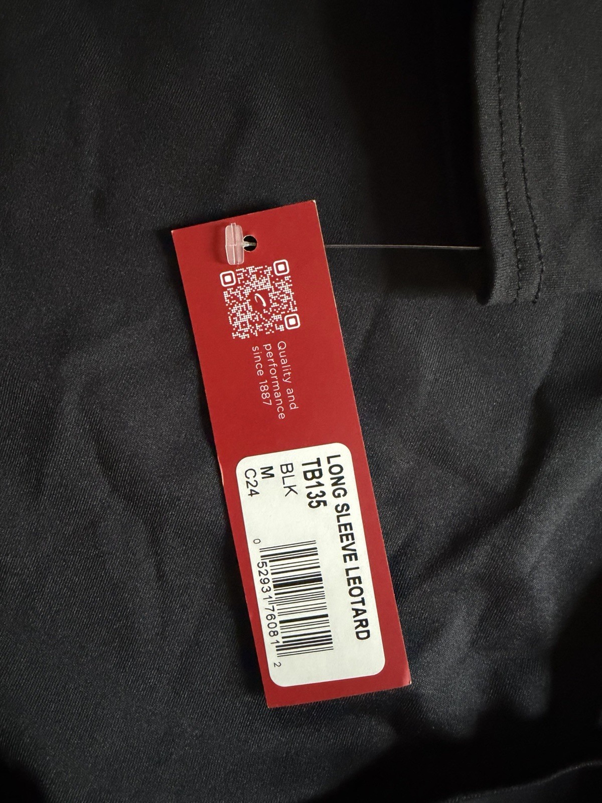 NEW with Tags Capezio Black Long Sleeve Leotard – Size Medium