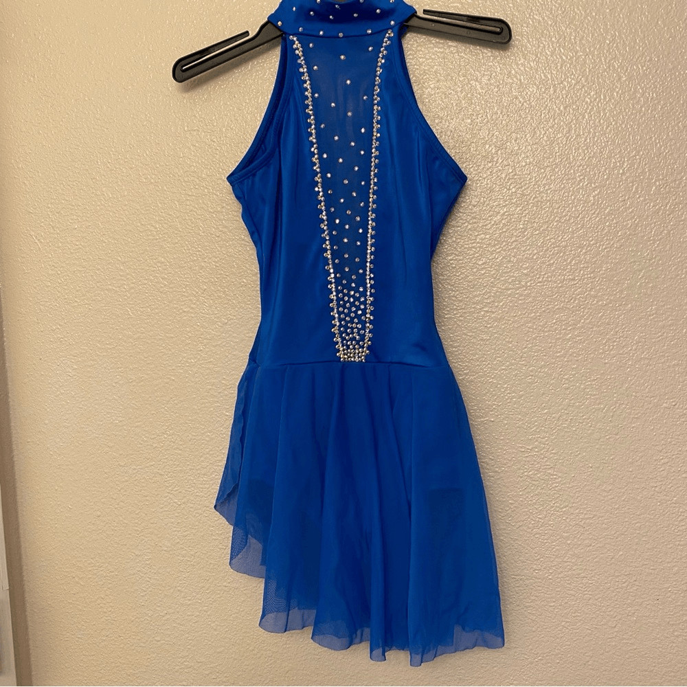 Georgie Girl Custom solo dance costume royal blue rhinestoned lyrical dress SA