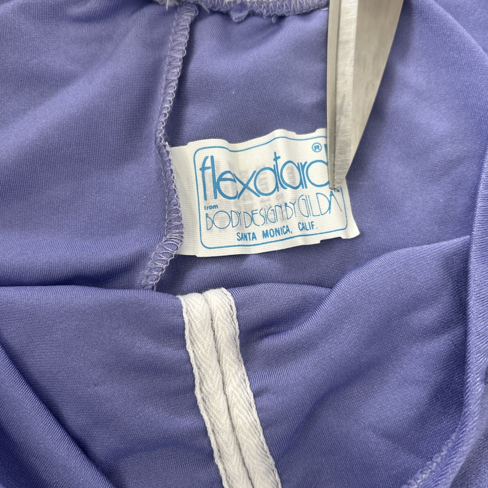 Flexatard 80s GILDA MARX Shiny Purple Leotard Vintage JAZZERCISE AEROBICS size P