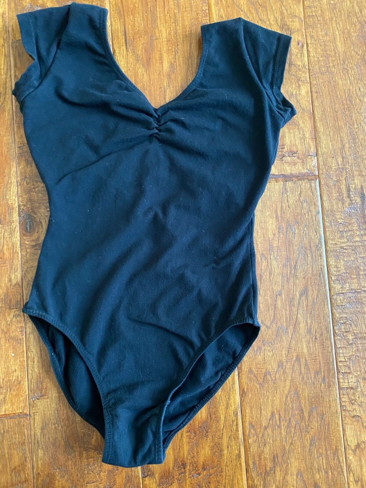 Women team Basic Short Sleeve Leotard, BLACK,M, free shipping