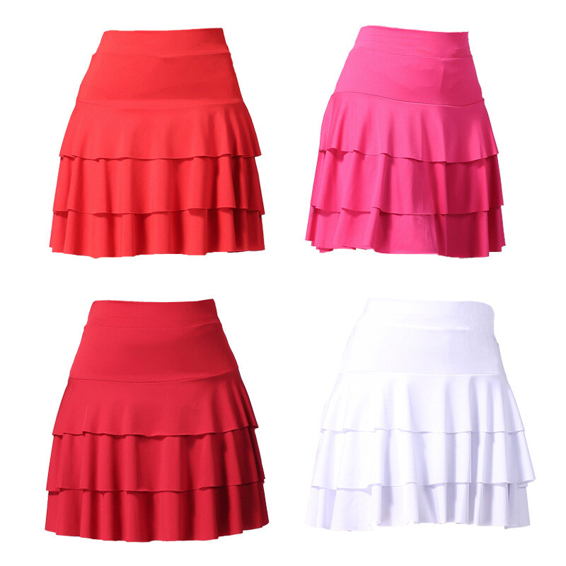 Lady Mini Dance Skirt Layered Tiered Dancewear Performance with Underpants skirt