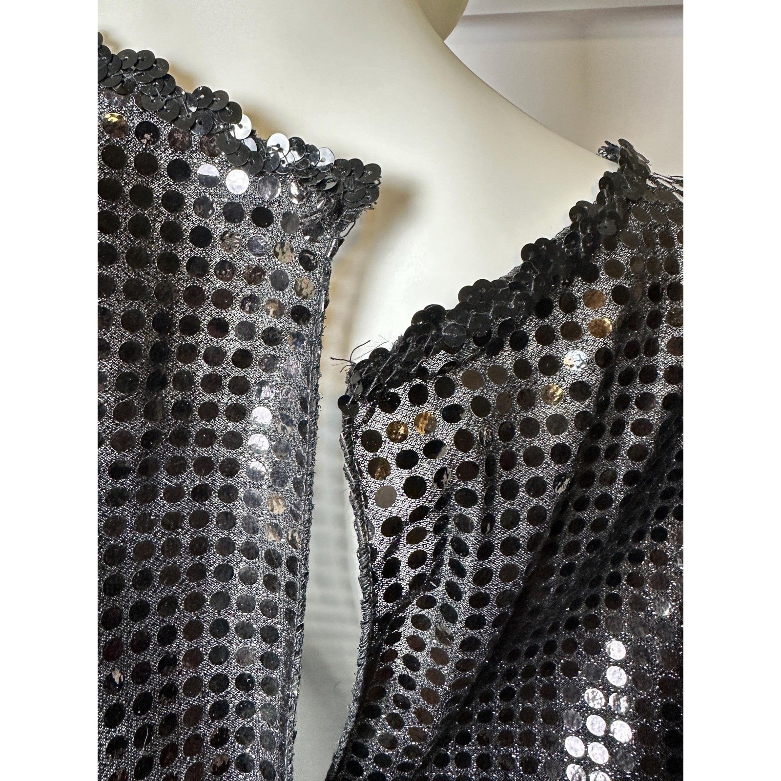 Vintage 80s women’s Dance costume leotard bodysuit Silver Black Squares XL