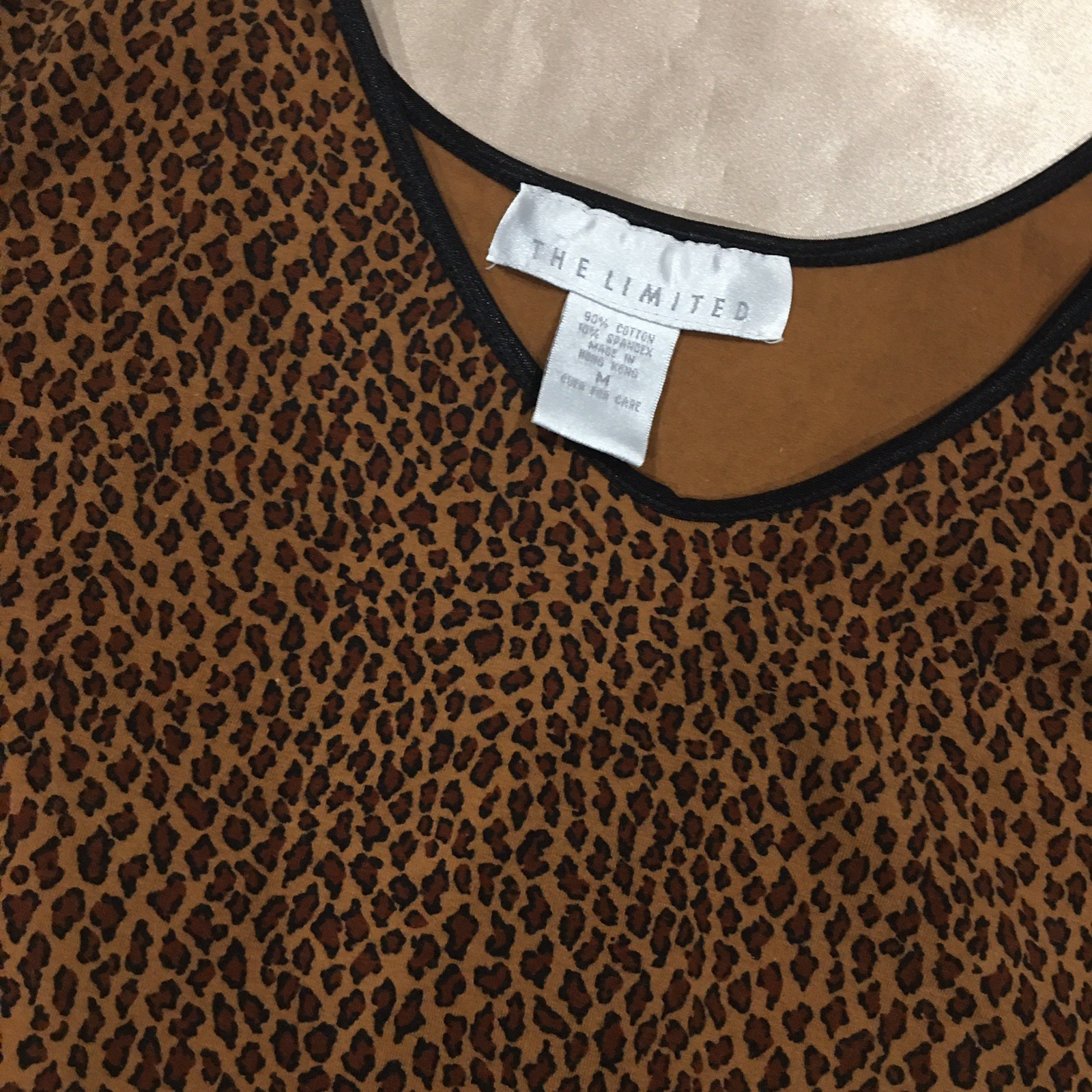 Vtg Animal Print Cotton Spandex Leotard M
