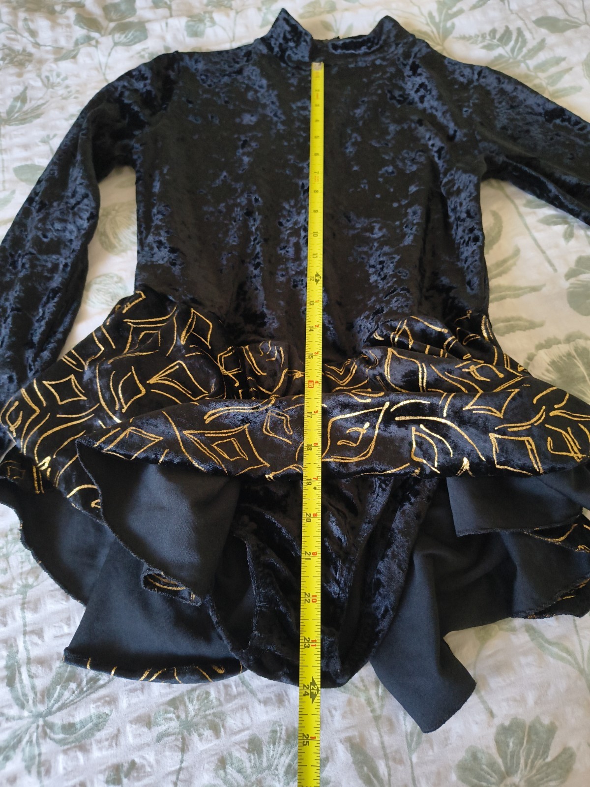Vintage Bal-Togs Black Velvet Figure Skating Dance Dress Leotard M Made US