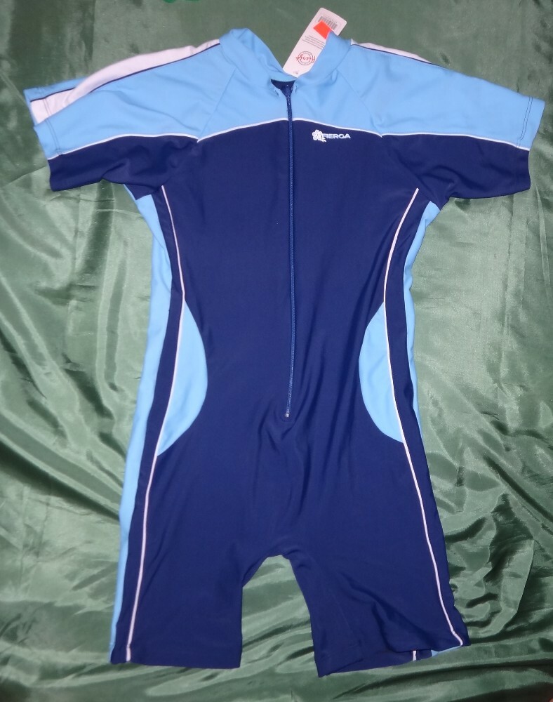 FIERGA Blue Diving Suit Swim Spandex Leotard for Kids Unisex or size Small