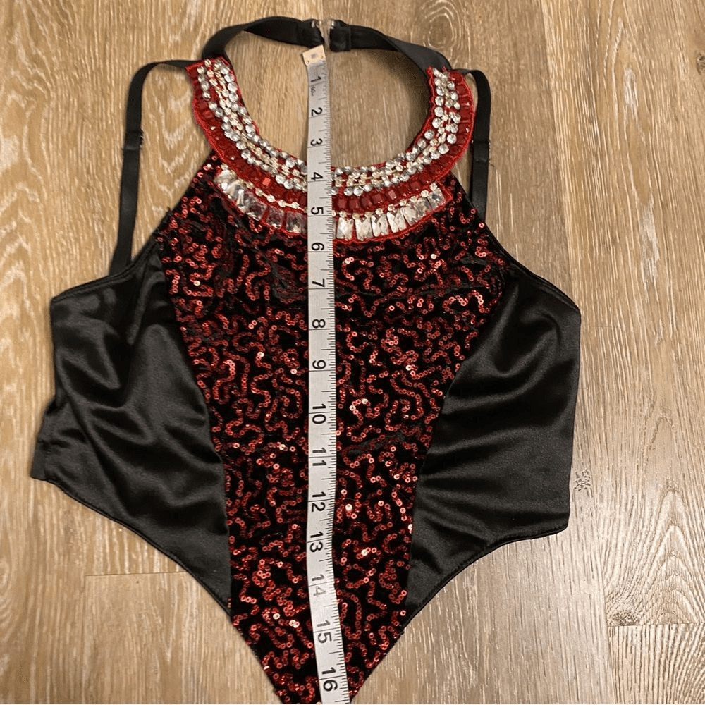 Revolution glamorous Tenth House 2 piece dance costume red TH19215 adult SA